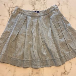 Keds Pleated Skirt with Pockets in Pale Denim, Size M